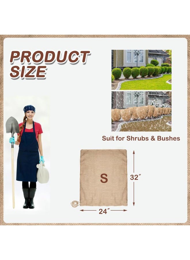 Konload Burlap Plant Covers Freeze Protection Bags, Large Winter Plant Frost Protector with Drawstring Reusable Tree Freeze Blanket (24x32) - Image 5