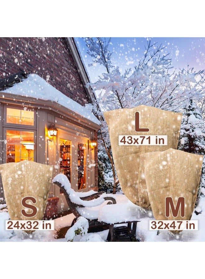 Konload Burlap Plant Covers Freeze Protection Bags, Large Winter Plant Frost Protector with Drawstring Reusable Tree Freeze Blanket (24x32) - Image 2