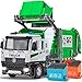 HAPYAD AUTOLift Function Garbage Truck Toys Metal Cab Trash Truck Toy Set with Lights and Sounds Includes 3 Dumpsters Birthday Gift for Kids Boys Toddlers Green - Image 2