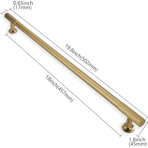 ZAUYX 1Pack 18 Inch Hole Center Appliance Pulls Champagne Bronze Cabinet Pulls Solid Heavy Duty Cabinet Pull is Suitable for Drawers Dressers Handles Kitchens Bathroom cabinets - Image 3