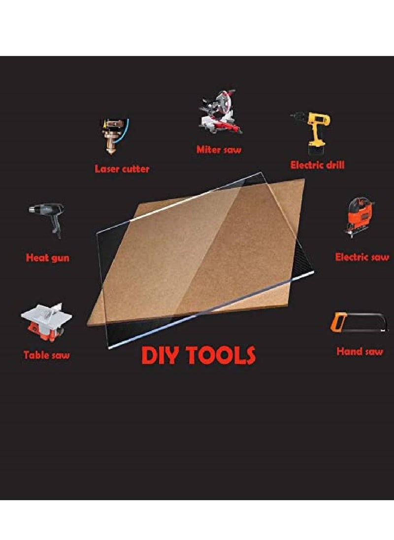 دلس DLS لوح أكريليك شفاف (عبوة من 2) 3 مم 12 × 12 بوصة.  - Image 4