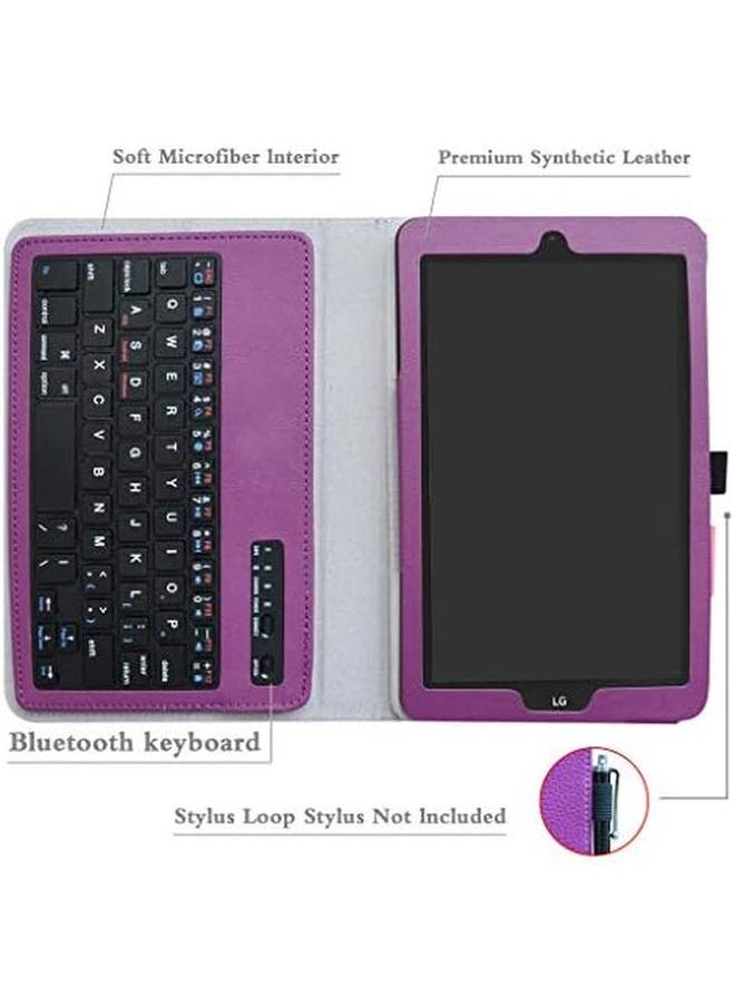 T Mobile For G Pad X2 8.0 Plus Case Mama Mouth Slim Stand Pu Leather Cover With Romovable Wireless Keyboard For Lg G Pad X2 8.0 Plus V530 Sprint G Pad F2 8.0 Lk460 Tablet Purple