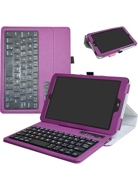 T Mobile For G Pad X2 8.0 Plus Case Mama Mouth Slim Stand Pu Leather Cover With Romovable Wireless Keyboard For Lg G Pad X2 8.0 Plus V530 Sprint G Pad F2 8.0 Lk460 Tablet Purple