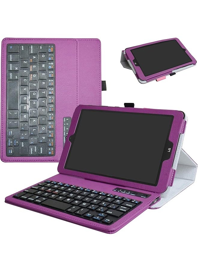T Mobile For G Pad X2 8.0 Plus Case Mama Mouth Slim Stand Pu Leather Cover With Romovable Wireless Keyboard For Lg G Pad X2 8.0 Plus V530 Sprint G Pad F2 8.0 Lk460 Tablet Purple