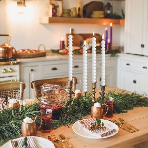 LPUSA White Spiral Taper Candles Twisted Candle Conical Stick Candles for Holiday Wedding Party Wax Unscented Dinner Candle Dripless,Christmas Gift H 10 Inch, 4pcs（White-C） - Image 3