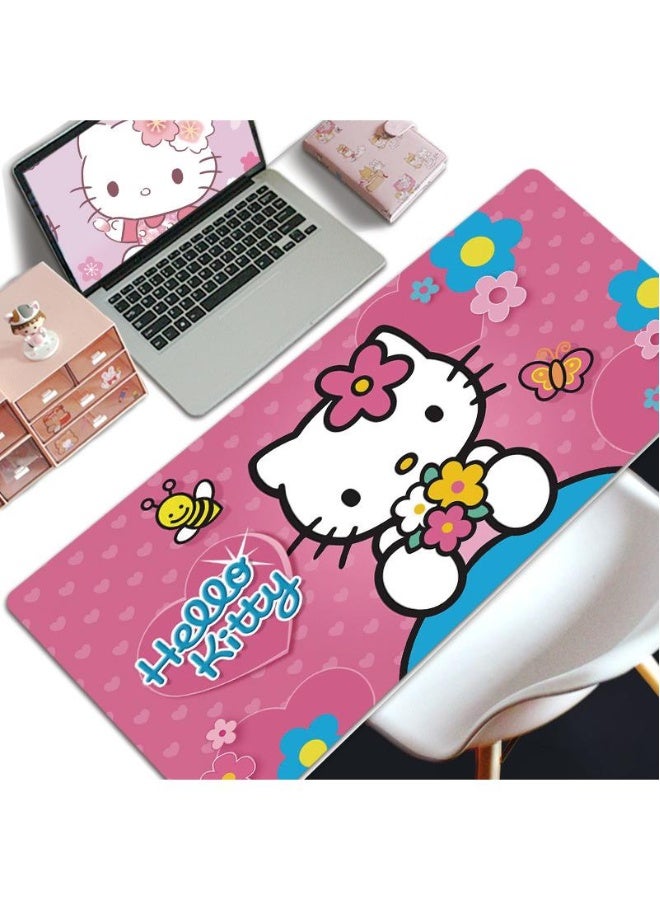 Hello Kitty Gift For Girls Gaming Mouse Pad Extended Large Mat Desk Pad Stitched Edges Mousepad Long Mouse Pad And Non-Slip Rubber Base Mice Pad 800X300X4mm - Image 1