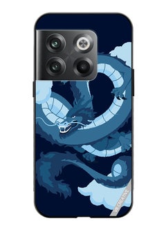 Protective Case Cover For OnePlus 10T Chinesse Blue Dragon Design Multicolour