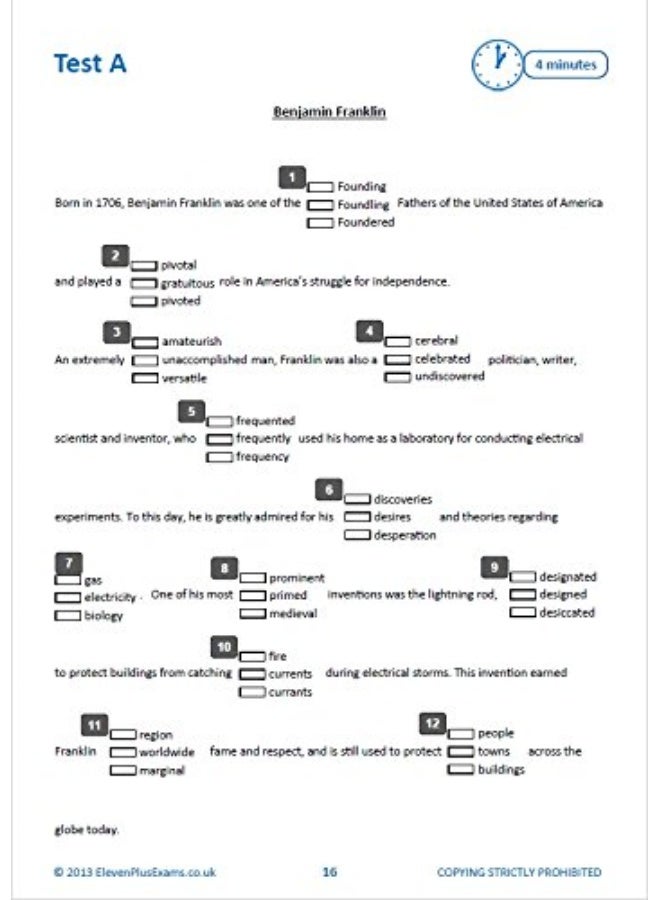 11+ Essentials Verbal Reasoning: Cloze Tests Book 1 - Image 5