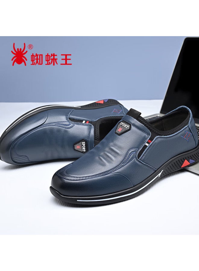 Spider King Men's Business Casual Slip-on Soft Sole Driving Lightweight Durable Dad Shoes Blue Size 42