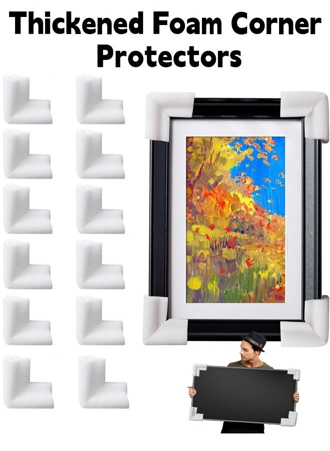 12 قطعة واقيات زوايا من الرغوة السميكة ، مواد تغليف سميكة على شكل حرف L لتبطين حواف الأثاث ، لحماية زوايا إطارات صناديق التلفزيون ذات المرايا المتحركة ، لشحن صناديق الصور والأعمال الفنية - Image 1