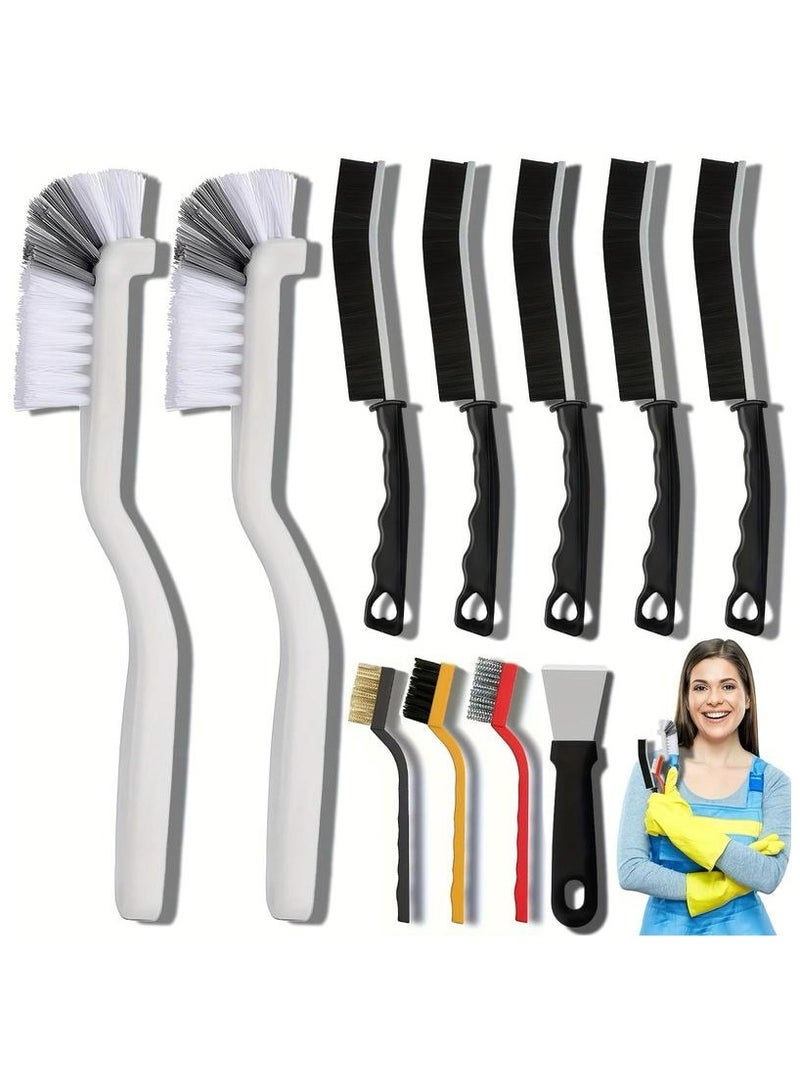 11Pcs Crevice Cleaning Brush Set, Hard Bristle Cleaning Supplies for Kitchen, Bathroom, Corner, Grout, Sink, Cup, Teapot, Bottle, Blender - Image 1