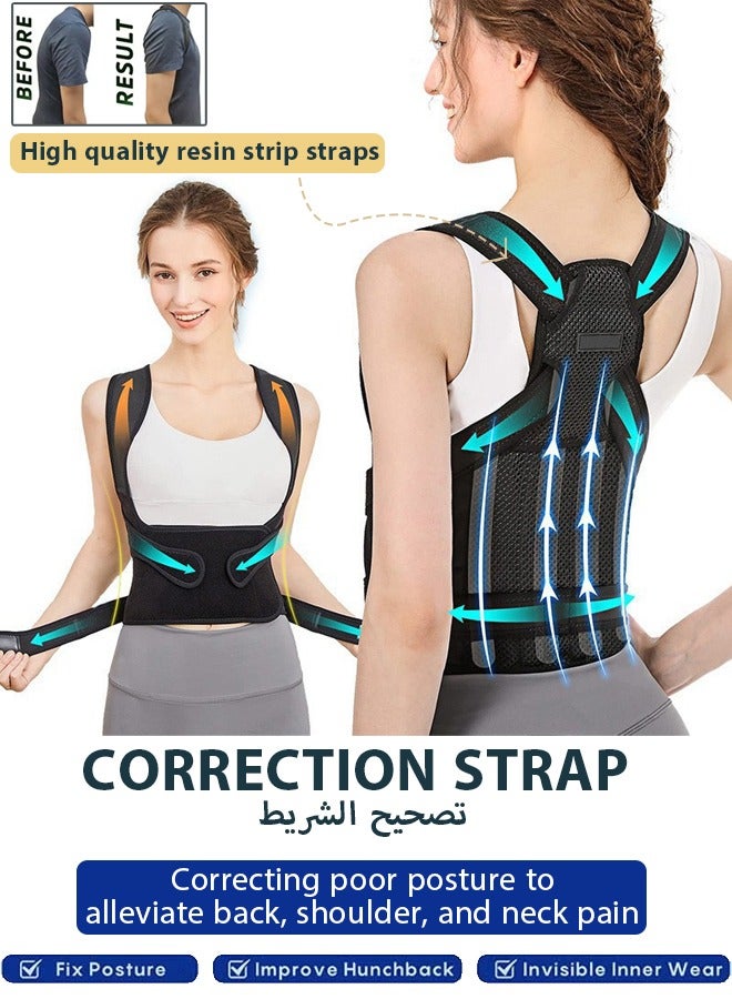 Posture corrector High quality resin strap for men and women, back support and posture corrector, back straightener, posture corrector, scoliosis and hunchback corrector, back pain corrector, spinal - Image 1