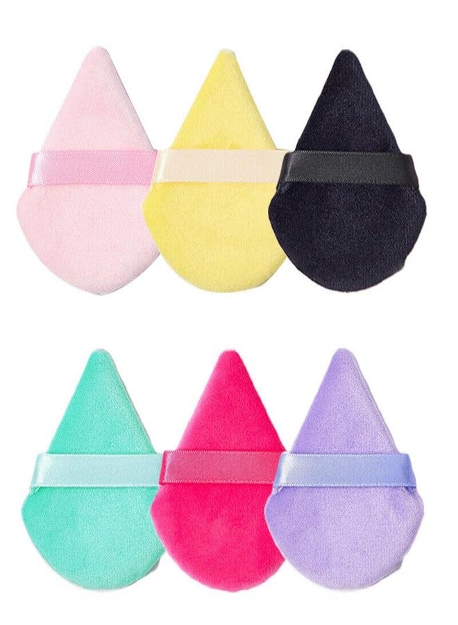 Calitate24 6 Pieces Powder Puff Soft Face Triangle Makeup Puff for Loose Powder Body Cosmetic Foundation Sponges Beauty Blender Makeup Tool Multicolors - Image 1