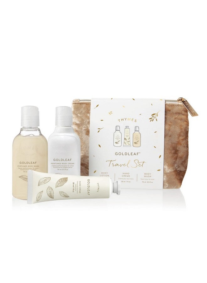 Thymes Thymes Perfumed Travel Set and Beauty Bag - Contains Body Wash, Body Lotion & Hand Cream - Goldleaf - Image 1