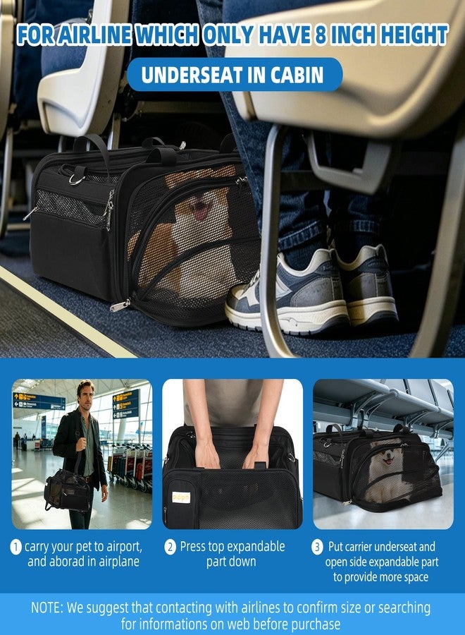 pidipiti 18x14x8 TSA Approved,top and Side Expandable pet Carrier for Extra-Small Dog Under 6 lbs,or Medium cat Under 10 lbs,for Airlines only Have 8'' Height Space underseat - Image 2