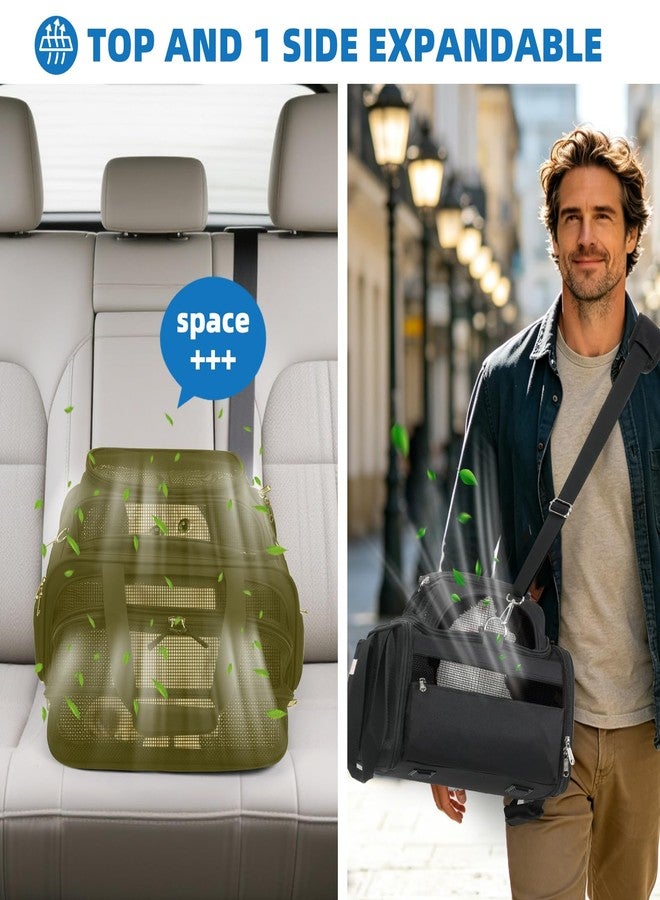 pidipiti 18x14x8 TSA Approved,top and Side Expandable pet Carrier for Extra-Small Dog Under 6 lbs,or Medium cat Under 10 lbs,for Airlines only Have 8'' Height Space underseat - Image 4