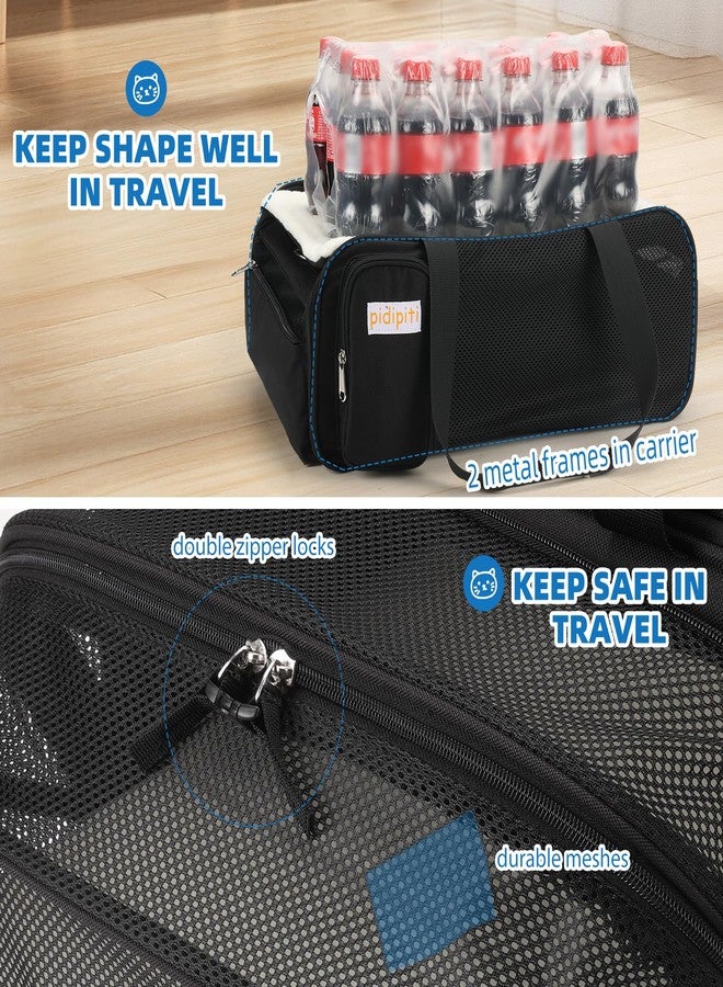 pidipiti 18x14x8 TSA Approved,top and Side Expandable pet Carrier for Extra-Small Dog Under 6 lbs,or Medium cat Under 10 lbs,for Airlines only Have 8'' Height Space underseat - Image 5