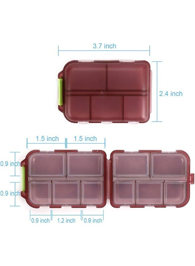 HAVEN 2PCS Travel Pill Organizer, Portable Pill Case, Pill Box Dispenser, with 10 Compartments for Different Medicines - Image 3