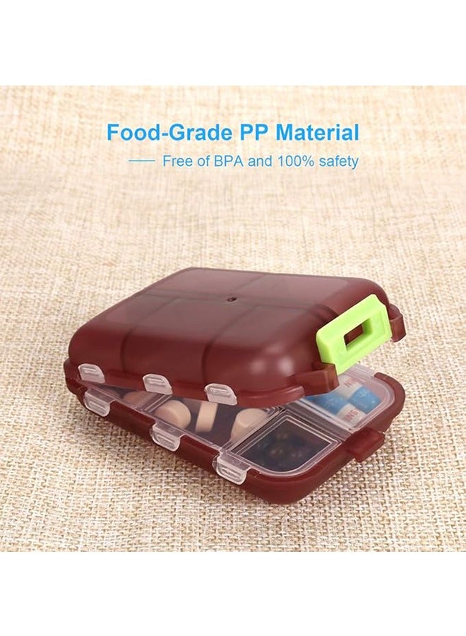 HAVEN 2PCS Travel Pill Organizer, Portable Pill Case, Pill Box Dispenser, with 10 Compartments for Different Medicines - Image 4