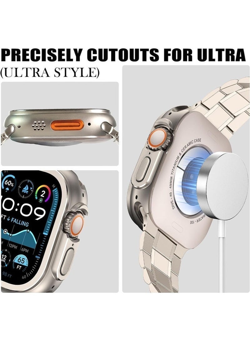 حافظة حماية معدنية 2 في 1 لـ Apple Watch Ultra 3/2/1 49 مم، إطار معدني متين (بمصد) مع غطاء خلفي كامل – حماية ضد الصدمات لـ iWatch Ultra 49 مم، مزودة بزجاج شاشة مقوّى - Image 5