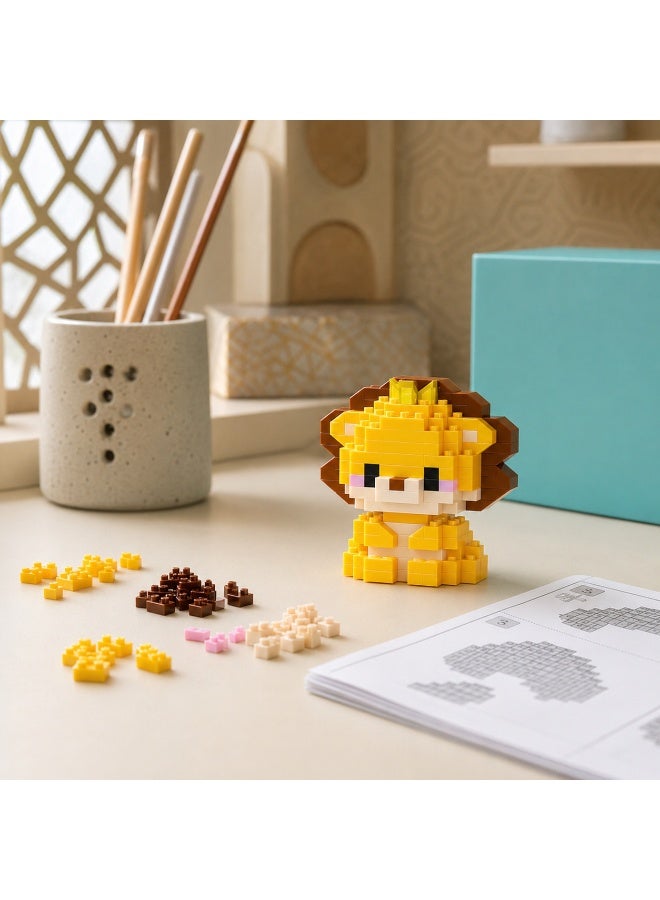 1 Set 148 Pcs Lion Shaped Micro Building Blocks, DIY Educational Assembly Toy With Fixed Dimensions, For Hands-on Ability Training Of Children Aged 6 And Above - Image 3