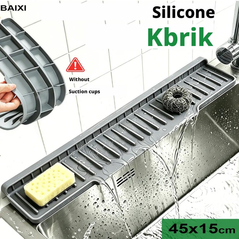 Sink Mat 45x15 cm 1 pc Dark Grey - Image 1