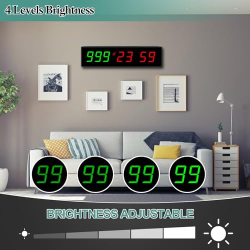 QINYUNE Digital Days Countdown Timer Clock,Retirement Countdown Calendar up to 999 Days,Count Timing Up Stopwatch,LED Wall Clock with Remote Control for Wedding Birthday Event Sports Vacation Examination - Image 4