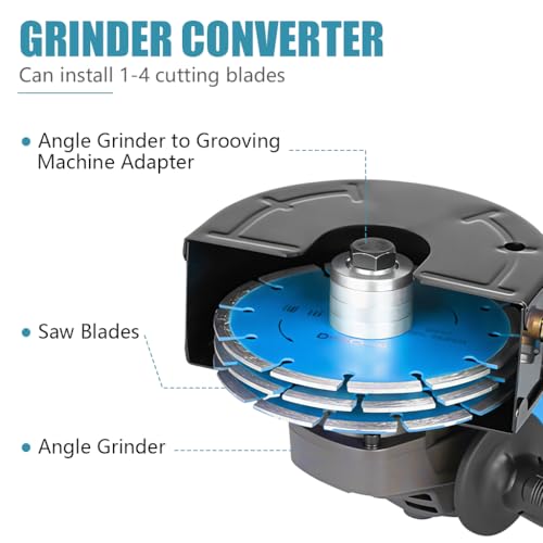 Serplex® Angle Grinder Slotting Conversion Kit for 100mm Grinder, Carbon Steel Multi-Blade Groove Cutting Adapter, Wall Chasing Attachment for Wiring & Pipe Installation - Image 5