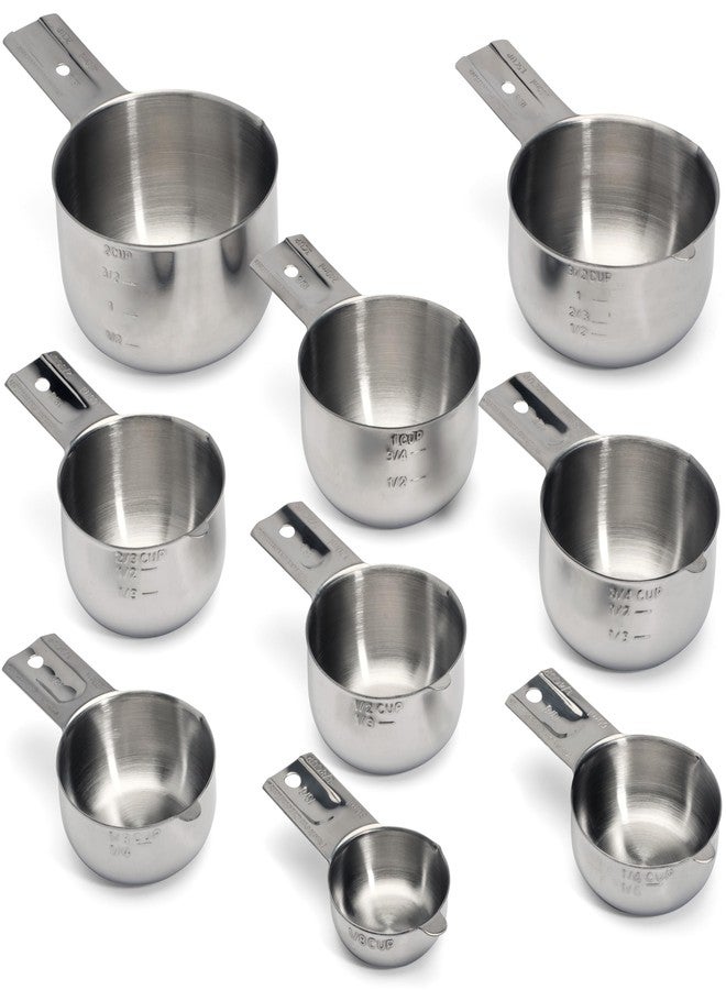 Hudson Essentials Stainless Steel Measuring Cups Set - Stackable Set with Spout - Image 2