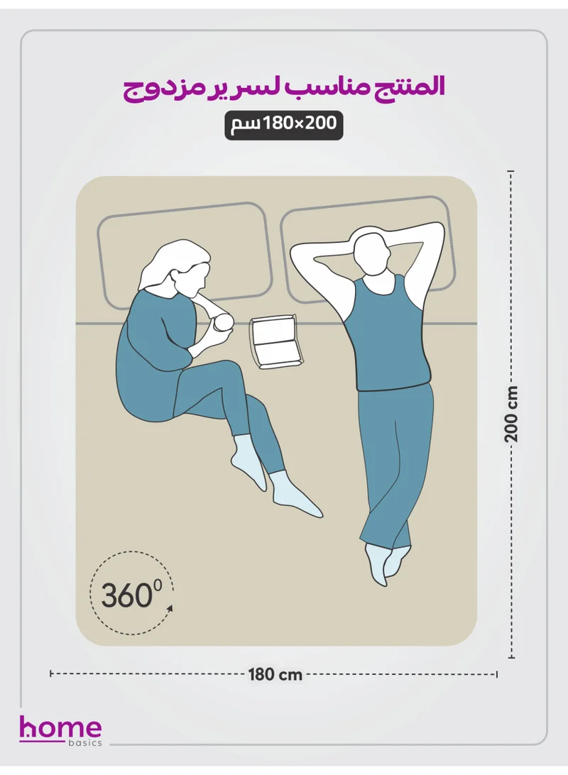 دوناتيلا طقم شرشف مطاط 3 قطع مزدوج 180×200 سم 35 سم فائق النعومة لون أبيض نقي