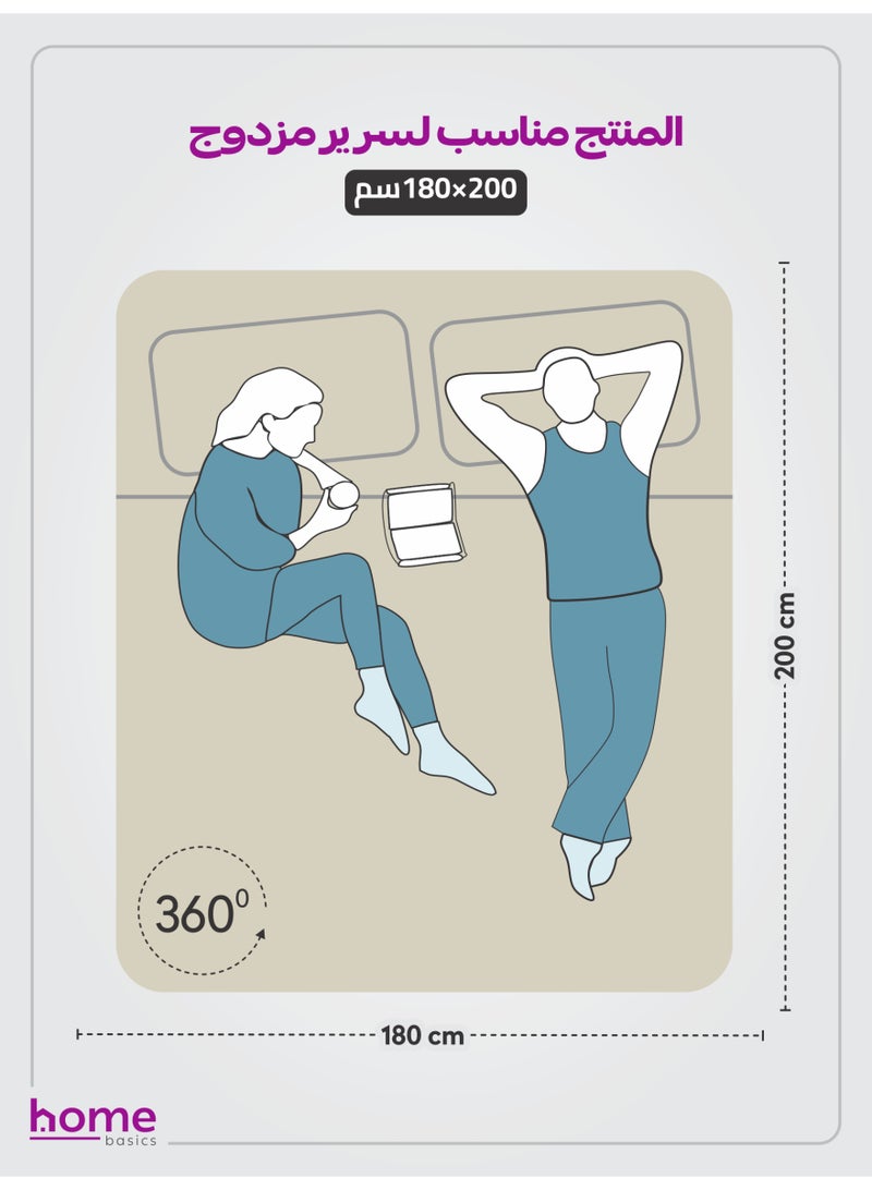 Donetella Bedding Fitted Sheet - Fits 180x200 Cm For King Bed - 3 Pcs (1 Fitted Sheet and 2 Pillowcases) - 35 Cm Deep Pocket - Solid Bed Sheet - Image 2