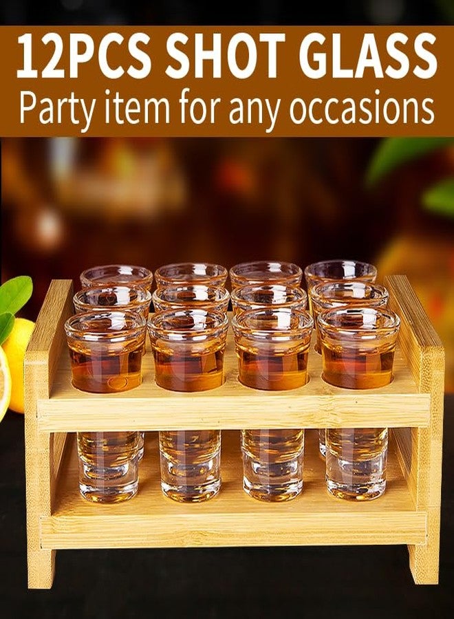 LINALL طقم أكواب صغيرة من لينال سعة 20 مل (0.7 أونصة) مكون من 12 قطعة مع حامل، مثالية للحفلات، البارات، النوادي، والكوكتيلات (12 قطعة) - Image 3