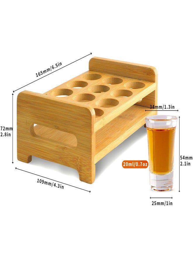 LINALL طقم أكواب صغيرة من لينال سعة 20 مل (0.7 أونصة) مكون من 12 قطعة مع حامل، مثالية للحفلات، البارات، النوادي، والكوكتيلات (12 قطعة) - Image 2