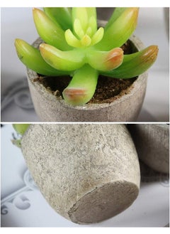 Garlo Artificial Succulent Plants, Assorted Decorative Faux Succulent Potted Fake Cactus Cacti Plants with Gray Pots, Set of 5  - Image 2