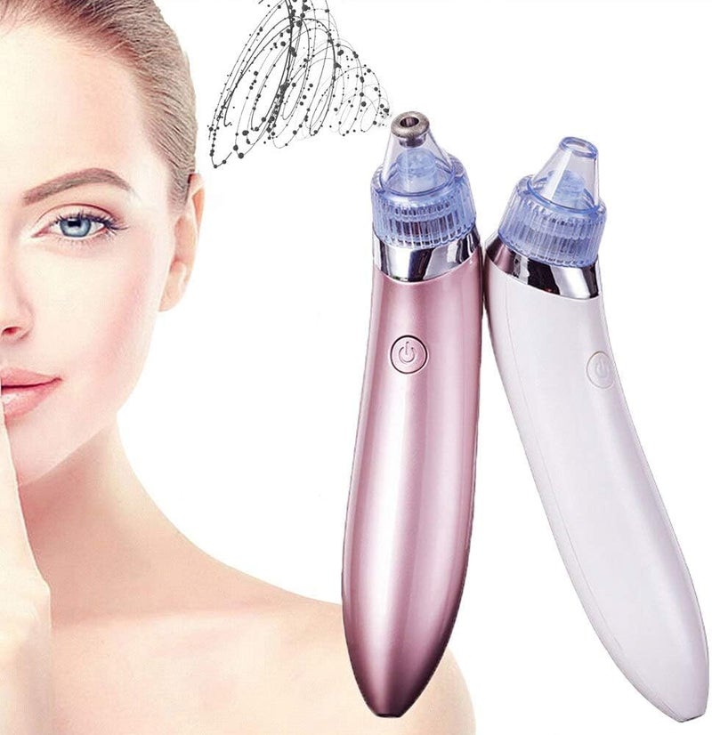 XN-8030 Vacuum Facial Pore Cleaner Blackhead Remover Negative Pressure Pore Cleaner Skin Care with 4 Interchangeable Heads, Rose - Image 2