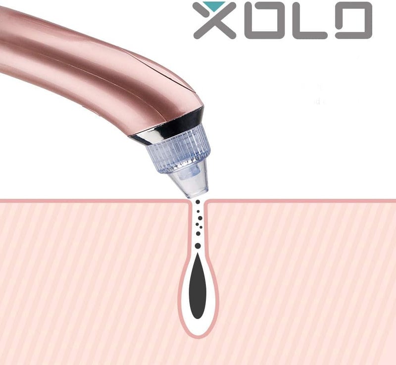 XN-8030 Vacuum Facial Pore Cleaner Blackhead Remover Negative Pressure Pore Cleaner Skin Care with 4 Interchangeable Heads, Rose - Image 4