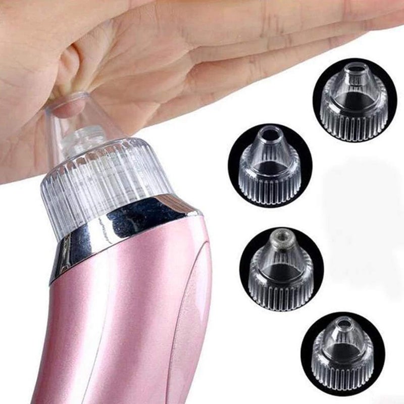 XN-8030 Vacuum Facial Pore Cleaner Blackhead Remover Negative Pressure Pore Cleaner Skin Care with 4 Interchangeable Heads, Rose - Image 3
