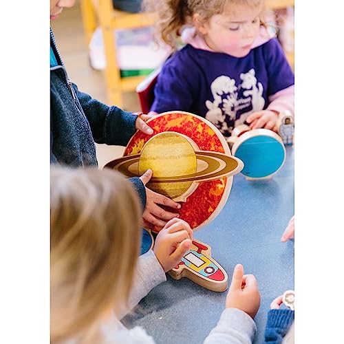THE FRECKLED FROG Traveling in Space Set of 12 Ages 2 Wooden Blocks for Toddlers Includes Planets Sun Astronauts and Rocket DoubleSided - Image 5