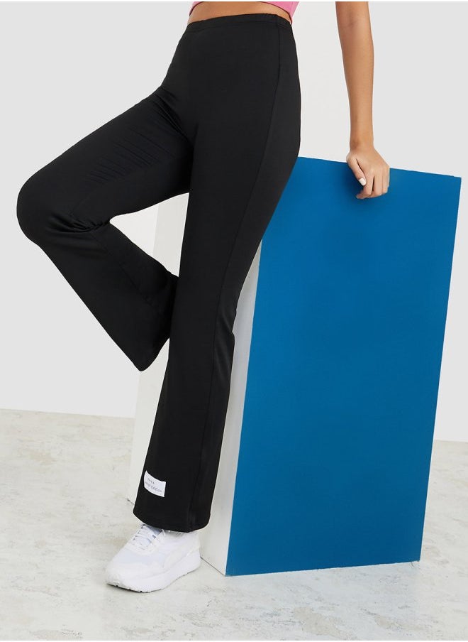 Styli High Rise Patch Detail Active Flared Leggings  - Image 1