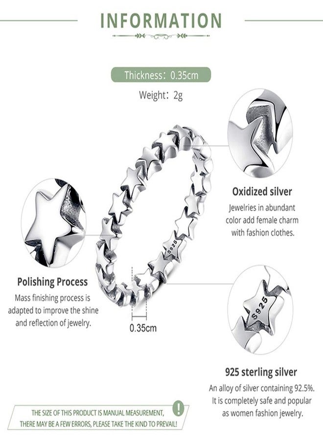 Presentski Ifinity Star Stacking Rings Sterling Silver Valentines Day Jewelry for Women - Image 5