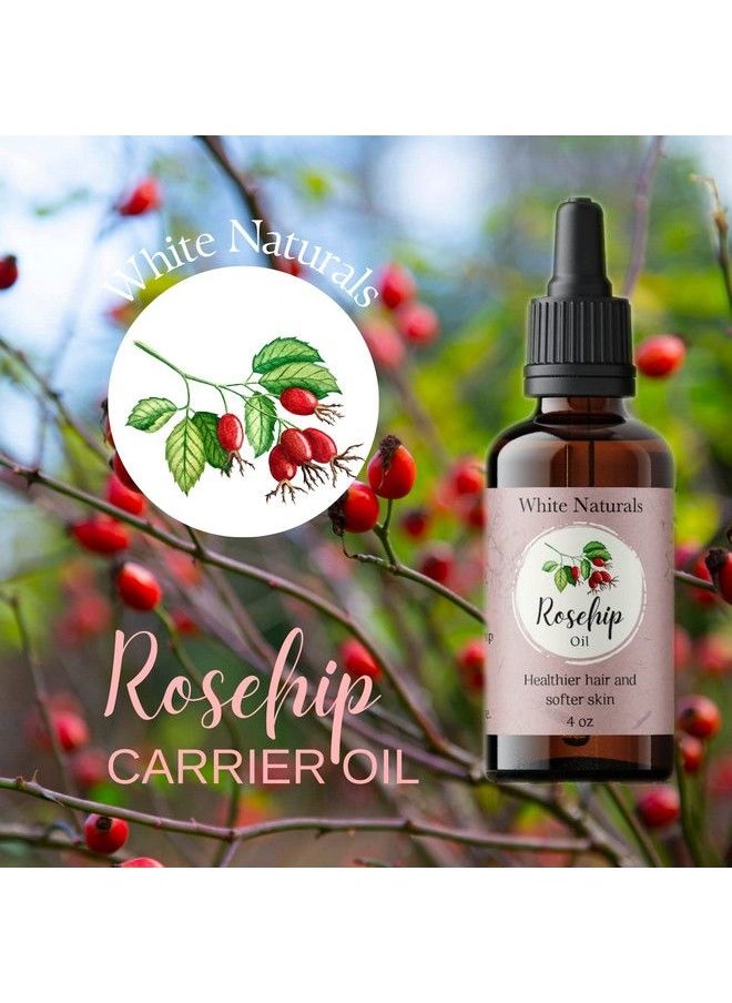 White Naturals - Rosehip Oil Cold Pressed Unrefined 100% Pure Rose Hip Oil Natural Moisturizer For Face Hair Skin And Nails 4 Oz - Image 1