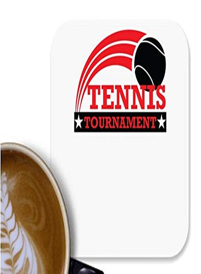 UDNAG MDF Tea Coffee Coaster 'Tennis | Tennis' for Office Home [90 x 90mm]