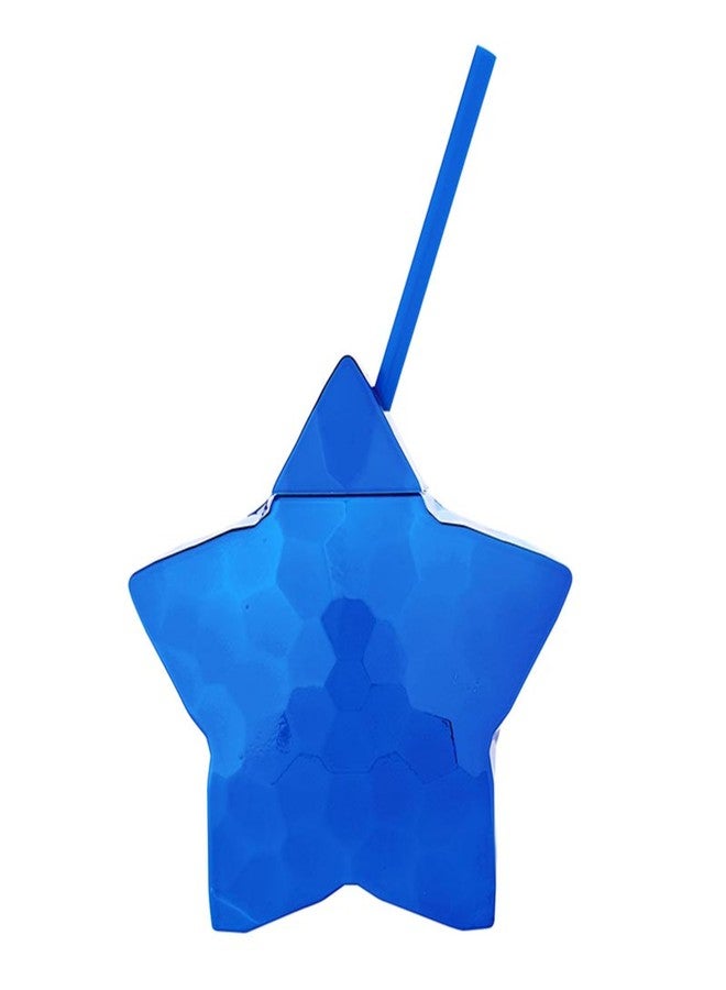 Slant Collections Slant Party Supplies - Star Shaped Party Sipper Cup with Lid and Straw, 16-Ounce, Blue - Image 1