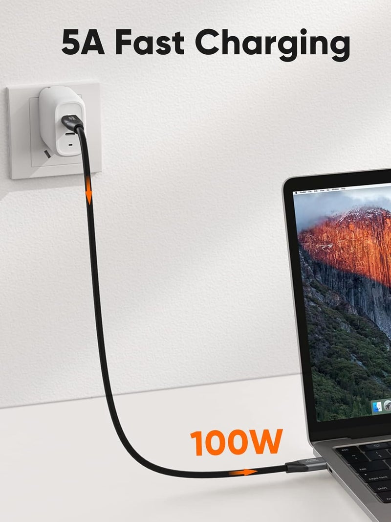 كابل USB C إلى C من CableCreation بطول 1.6 قدم، USB 3.2 Gen2 10 جيجابت في الثانية، يدعم إخراج فيديو 4K، كابل شحن USB C بقدرة 100 واط لـ Android Auto، SSD خارجي USB C، MacBook، iPad، Galaxy S23، إلخ، 0.5 متر - Image 5