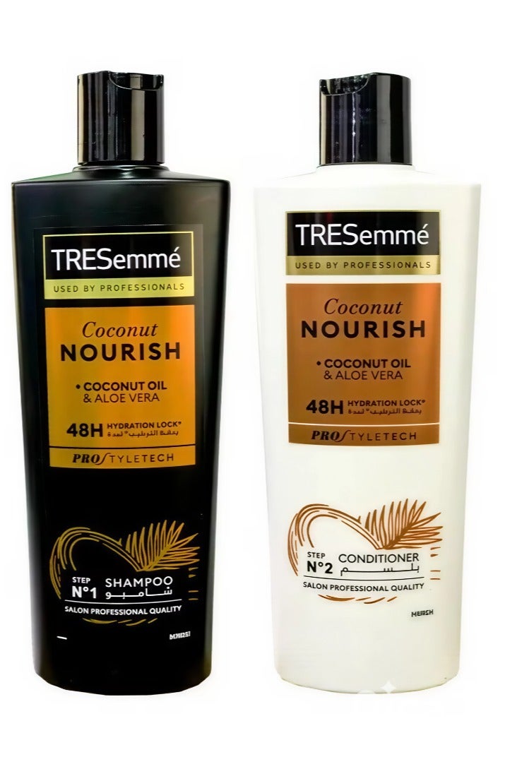 TRESemmé Coconut Nourish Set - Shampoo & Conditioner with Coconut Oil & Aloe Vera - 400ml + 400ml