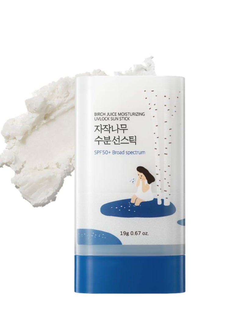 ROUND LAB Birch Juice Moisturizing UVLock Sun Stick 19g, 0.67oz. | Korean sunscreen, No White Cast, Strong UV Protection, portable sunscreen, Non-Toxic sunstick, Perfect for Outdoor activities - Image 1
