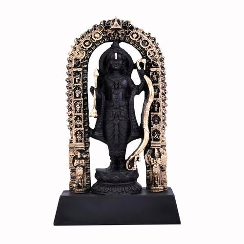 Craftam Polyresin Ram Lalla Idol,Shree Ram Lala Ayodhya Murti Statue for Home Temple Mandir Pooja, Decorative Gift for Diwali & Religious Decor(Gold,7 Inch) - Image 3