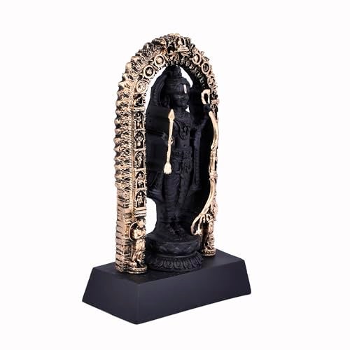 Craftam Polyresin Ram Lalla Idol,Shree Ram Lala Ayodhya Murti Statue for Home Temple Mandir Pooja, Decorative Gift for Diwali & Religious Decor(Gold,7 Inch) - Image 4