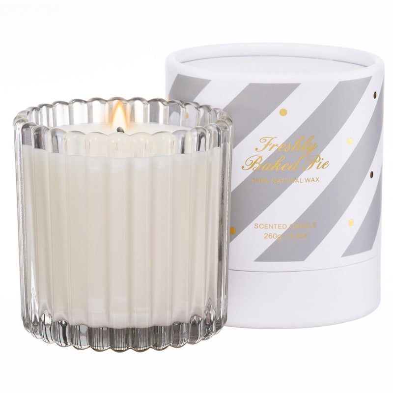 M&SENSE Fresh Baked Pie Soy Candles for Home Scented, Non Toxic Candles, 9.2oz Natural Organic Clean Burning Up to 60 Hours, Christmas Kitchen Decor Gifts for Women - Image 1