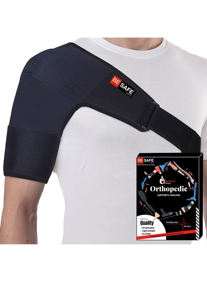 BESAFE Forever Shoulder Sling Support Wrap for Rotator Cuff, Dislocated AC Joint, Labrum Tear, Shoulder Pain Relief for Men and Women, Shoulder Immobilizer Belt, Black - Image 1